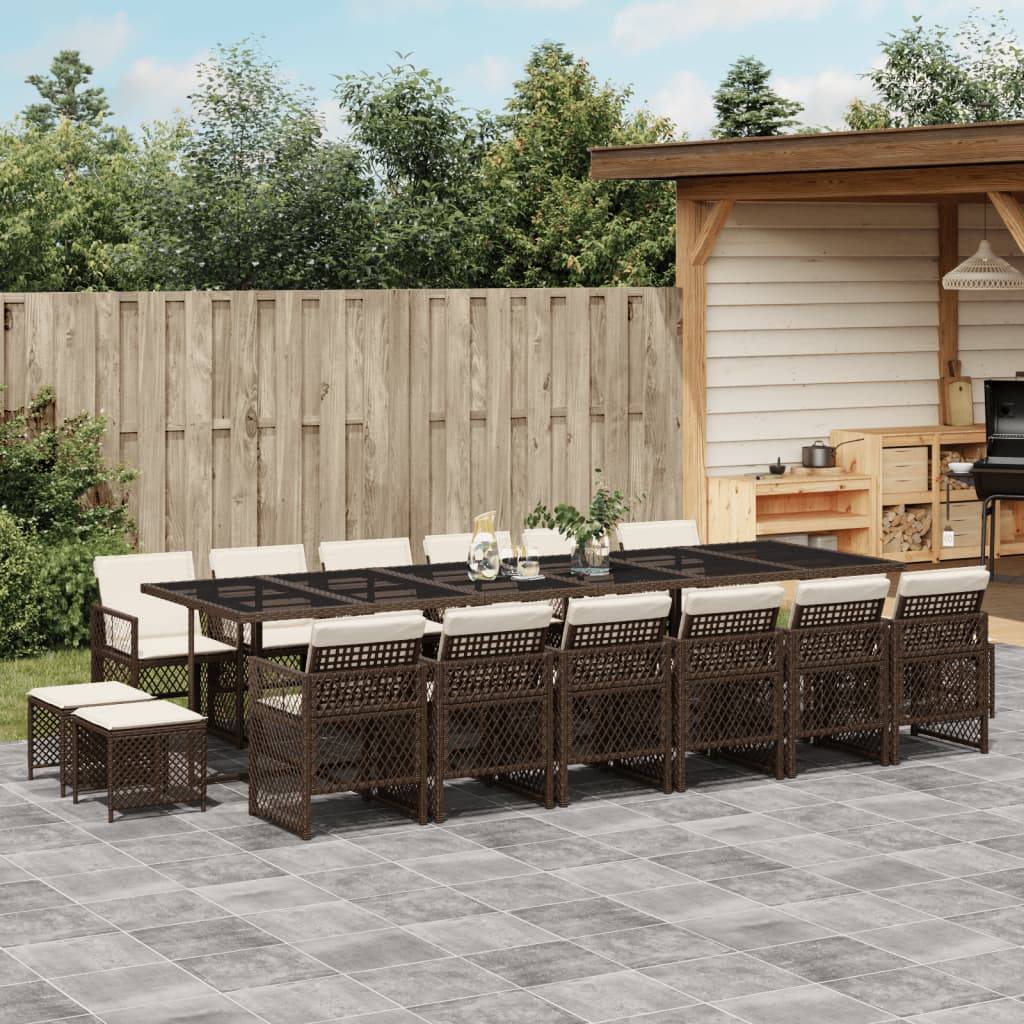 ComfortXL - Table de Jardin Verre 330cm avec 12 Chaises et 4 Tabourets Encastrables 16 Places, Style Rotin – ComfortXL Outdoor Living - Image 1