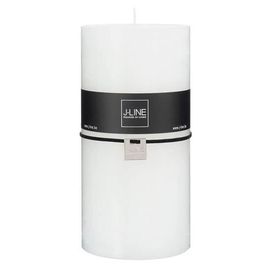Bougie Cylindrique Déco "Junina" 20cm Blanc