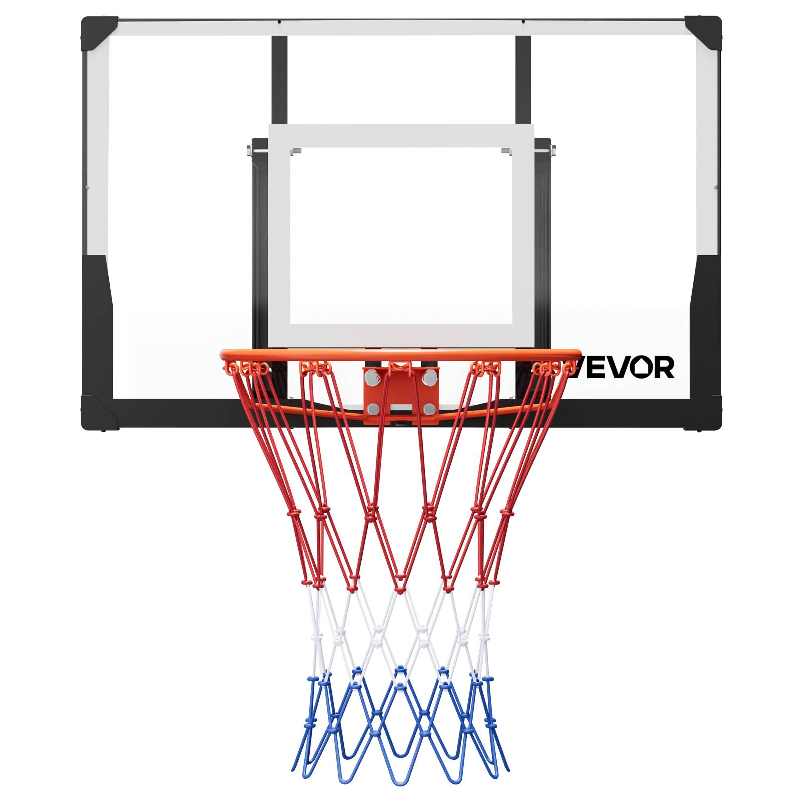 Vevor - VEVOR Panier de basket mural 110 cm, panneau PC 2 mm, cadre acier renforcé, filet nylon résistant, installation murale pour intérieur et extérieur. - Image 1