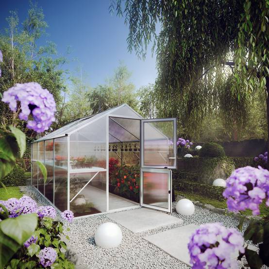 Serre de jardin 10m² aluminium et polycarbonate Rose IV. KGT - Image 2