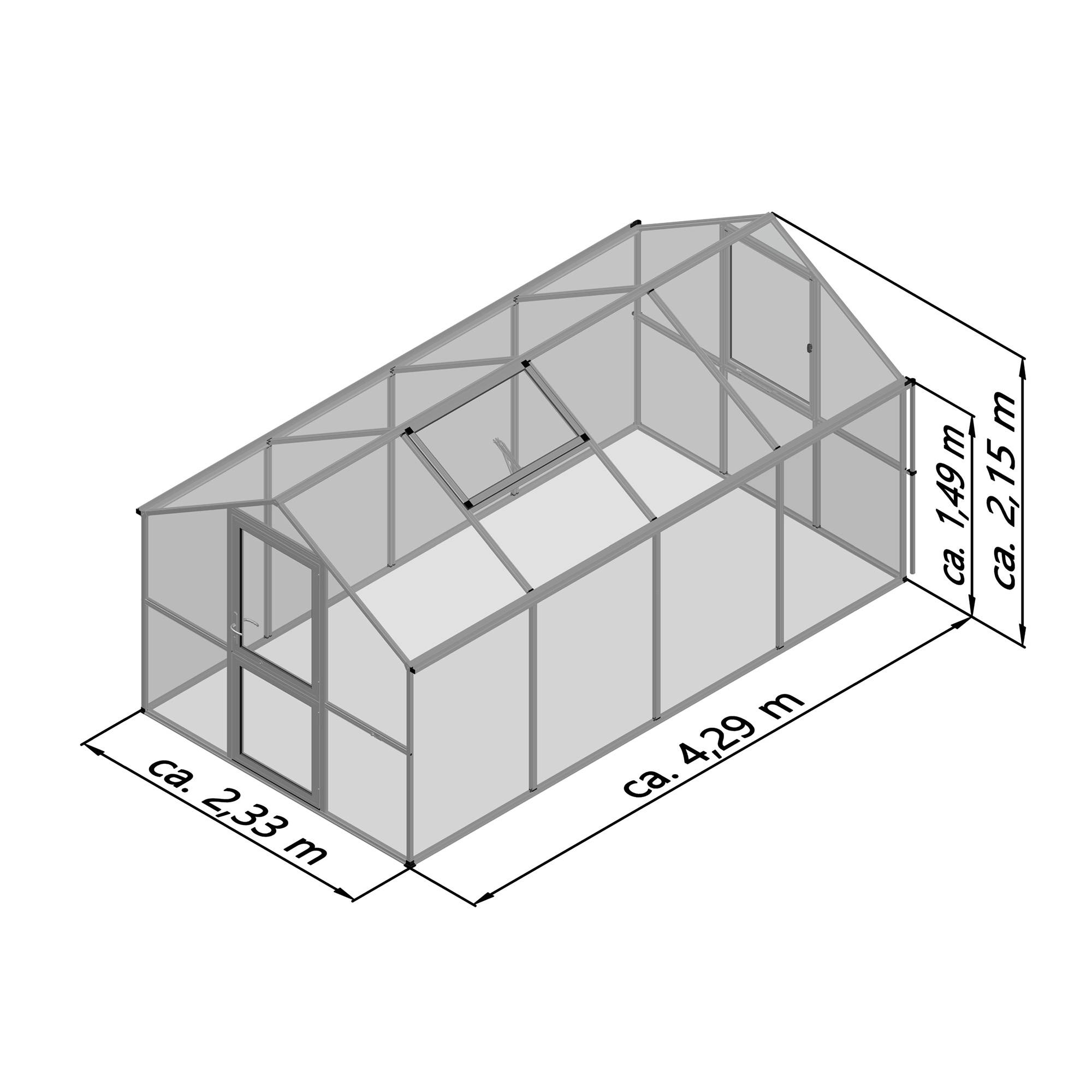 Serre de jardin 10m² aluminium et polycarbonate Rose IV. KGT - Image 3