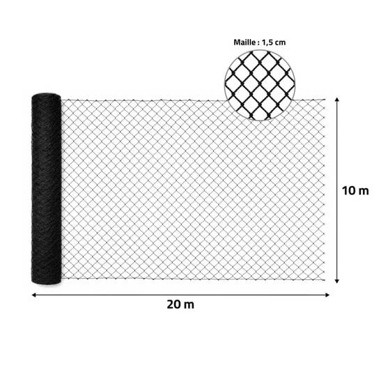 Filet de protection 10x20m - Maille 15mm polyéthylène résistant - Image 5