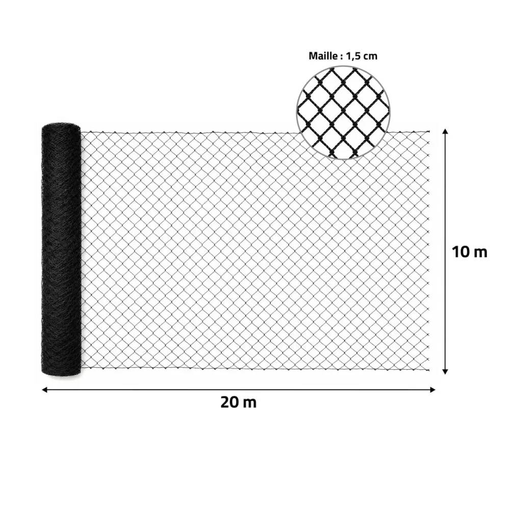 Filet de protection 10x20m - Maille 15mm polyéthylène résistant - Image 5