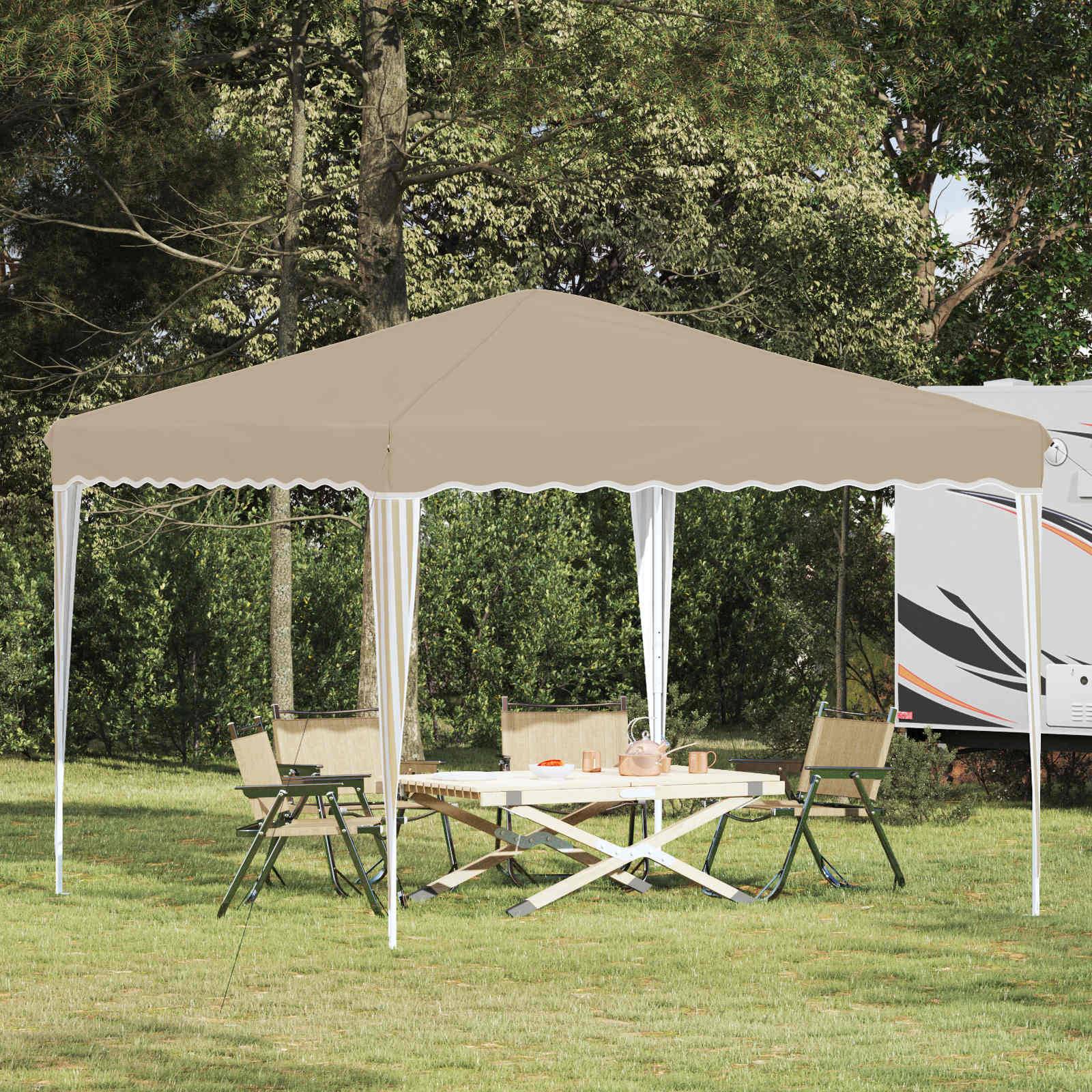 ComfortXL - Tente de réception Tissu Oxford Fêtes extérieures Hauteur réglable 288x288cm Crème - ComfortXL Outdoor Living - Image 1