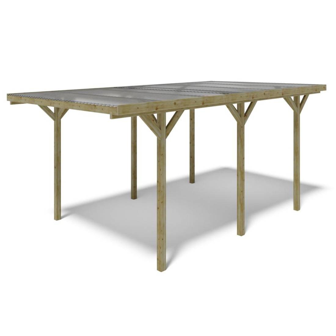 Altanka - Carport, abri de voiture  3.04x5.12 m - 15.57 m2 - couverture PVC  - CAR16PVCTR - ALTANKA - Image 6