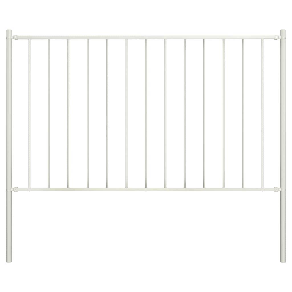 PANGIVO - Panneau de clôture acier thermolaqué blanc 170 x 100 cm avec poteaux - PANGIVO - Image 1