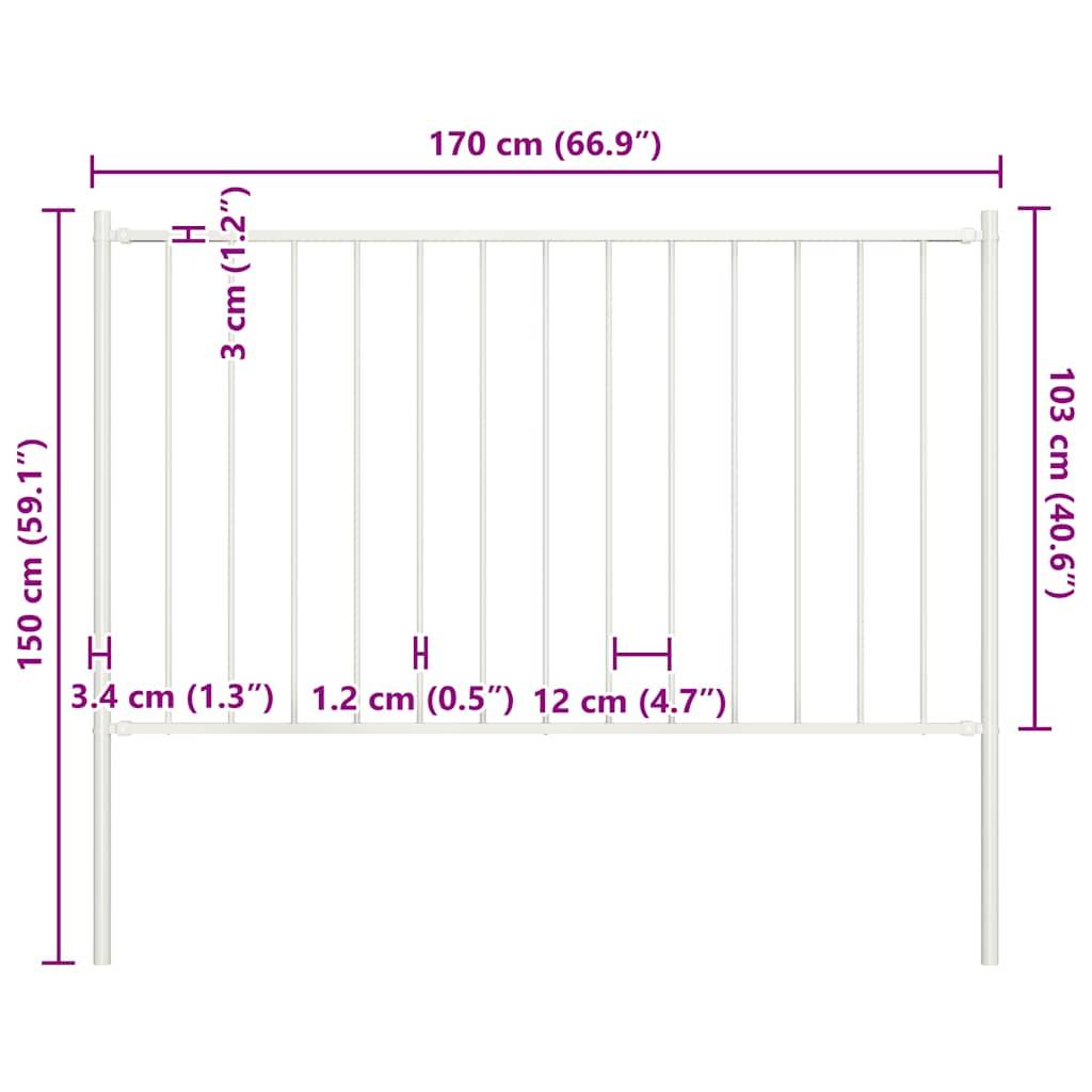 PANGIVO - Panneau de clôture acier thermolaqué blanc 170 x 100 cm avec poteaux - PANGIVO - Image 4
