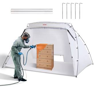 VEVOR Abri peinture portable 305x213x183 cm oxford 210D, aération, film jetable pour pulvérisation/aérographe.