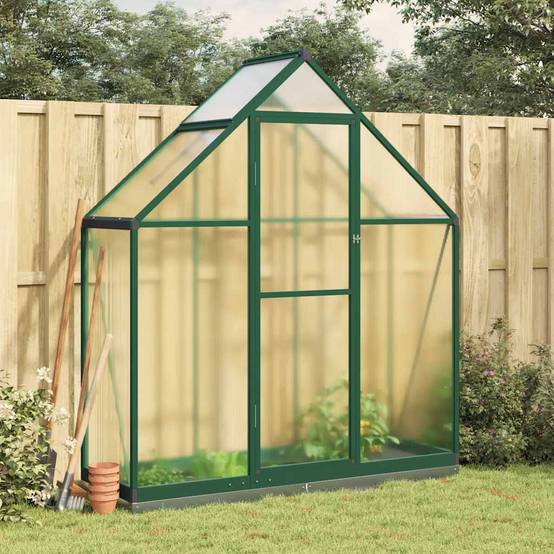 Serre aluminium et polycarbonate vert 169 x 58 x 202 cm - PANGIVO - Image 1