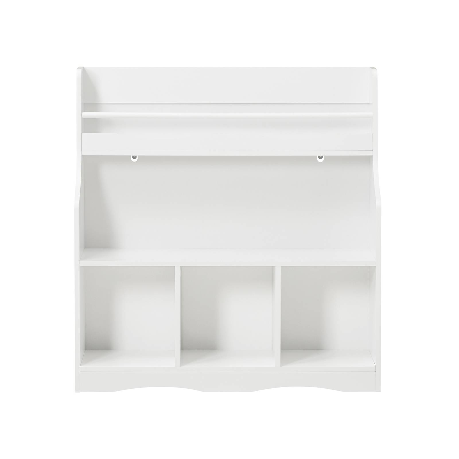Fox Claw Bibliothèque inclinable en bois dans le salon/maison/bureau, étagère de rangement pour CD/magazines/livres (blanc, 40,6 cm de long
