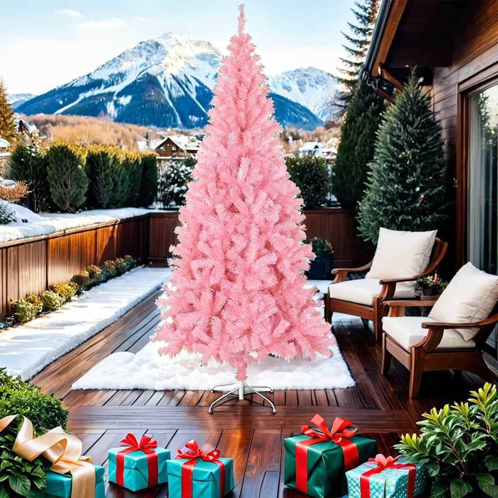 Vidaxl - Sapin de Noël artificiel avec support rose 210 cm PVC vidaXL 320999 - Image 1