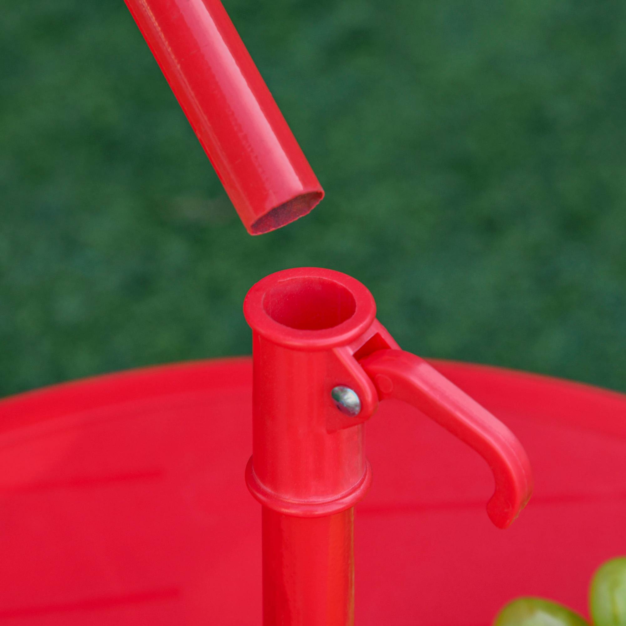 Outsunny - Lot 4 Ensemble Jardin Enfant Table Ronde avec 2 chaises pliantes + parasol métal époxy Oxford Rouge - Outsunny - Image 7