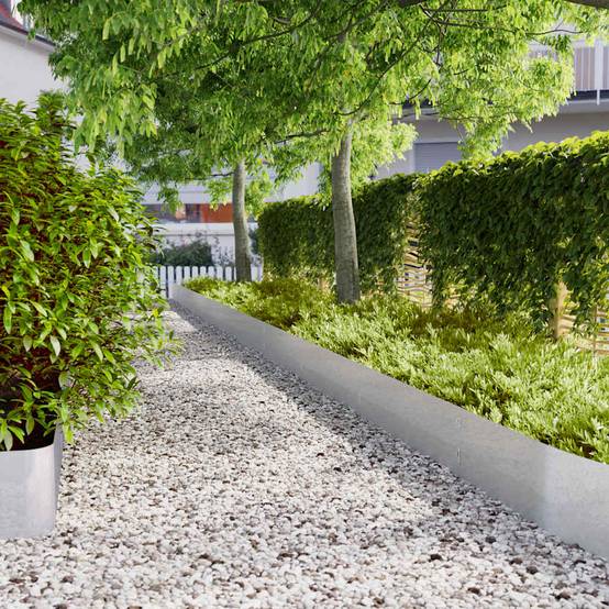 Bordure Pelouse Acier Galvanisé Délimitation Allées Anti-Rouille 103x25cm Argent - ComfortXL Outdoor Living - Image 1