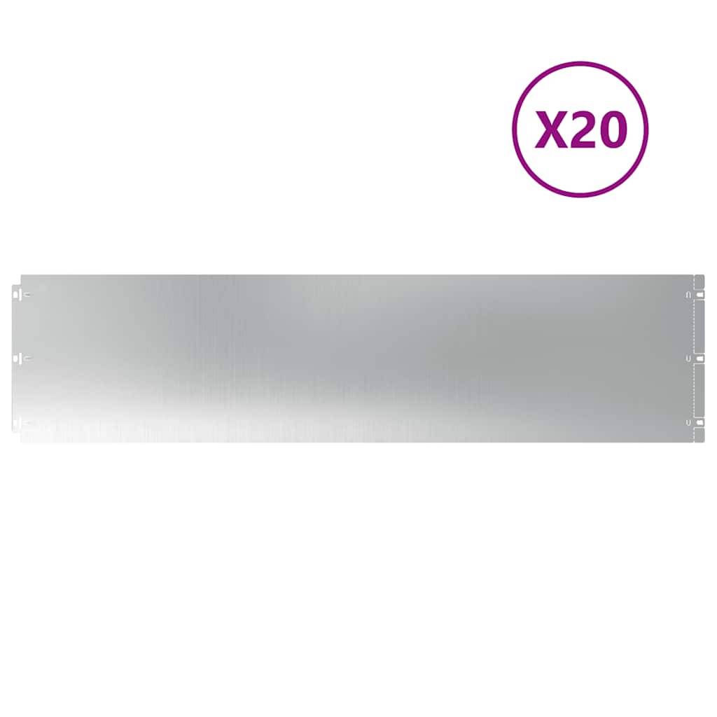 Bordure Pelouse Acier Galvanisé Délimitation Allées Anti-Rouille 103x25cm Argent - ComfortXL Outdoor Living - Image 2