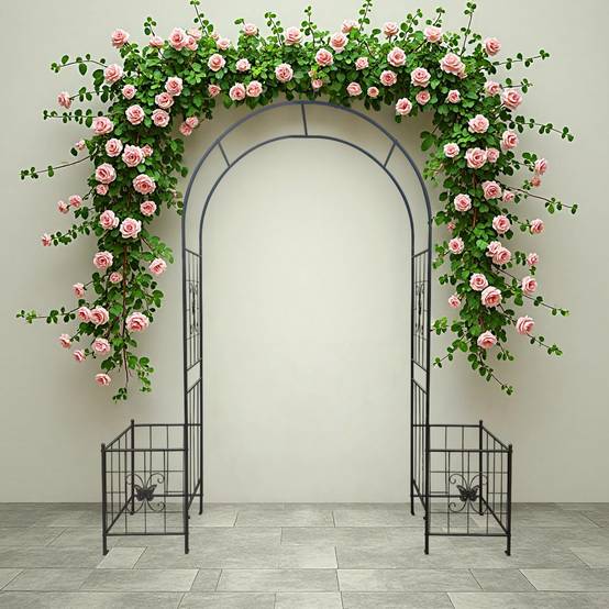 Arche jardin métal noir 202 x 50 x 218 cm - PANGIVO - Image 3
