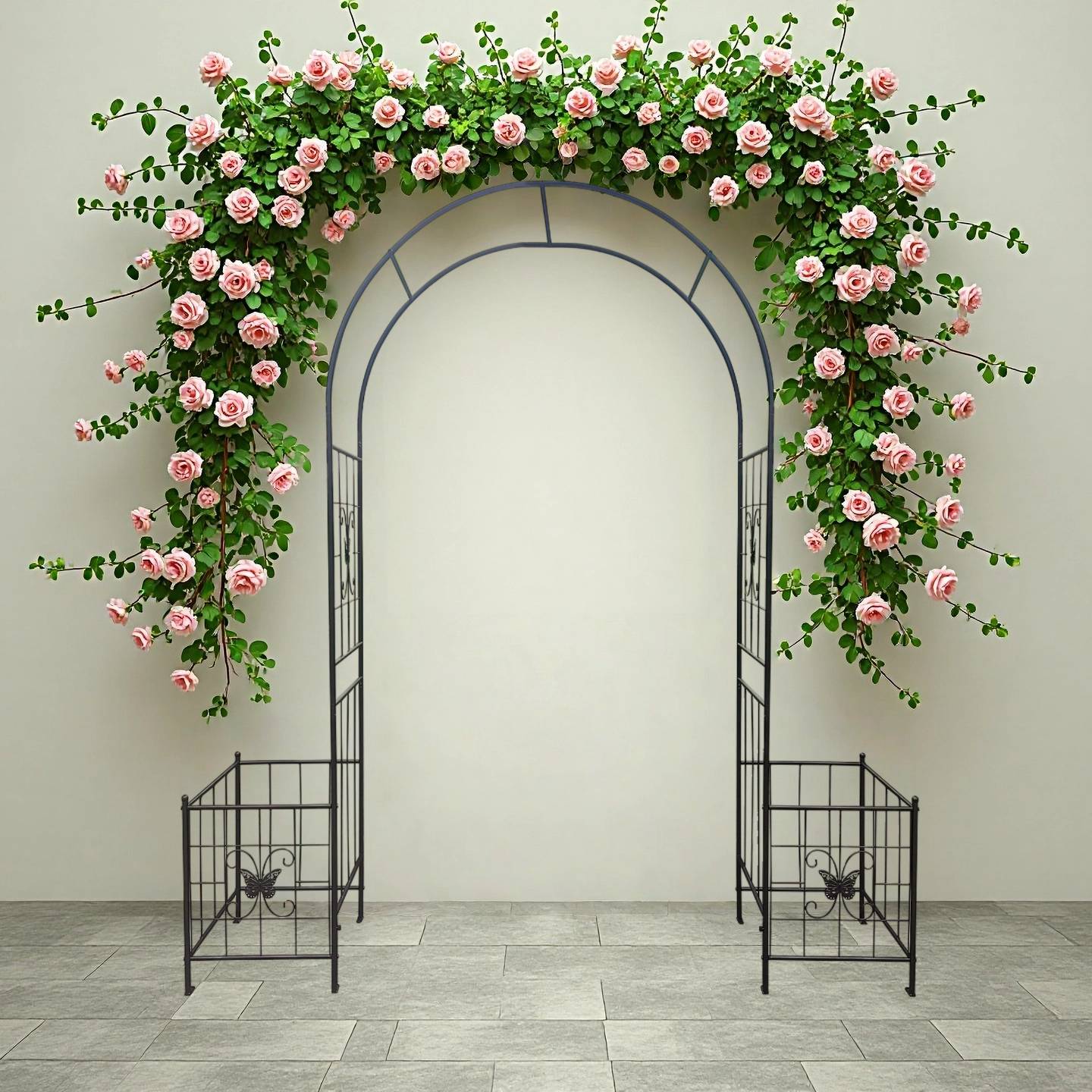 Arche jardin métal noir 202 x 50 x 218 cm - PANGIVO - Image 3