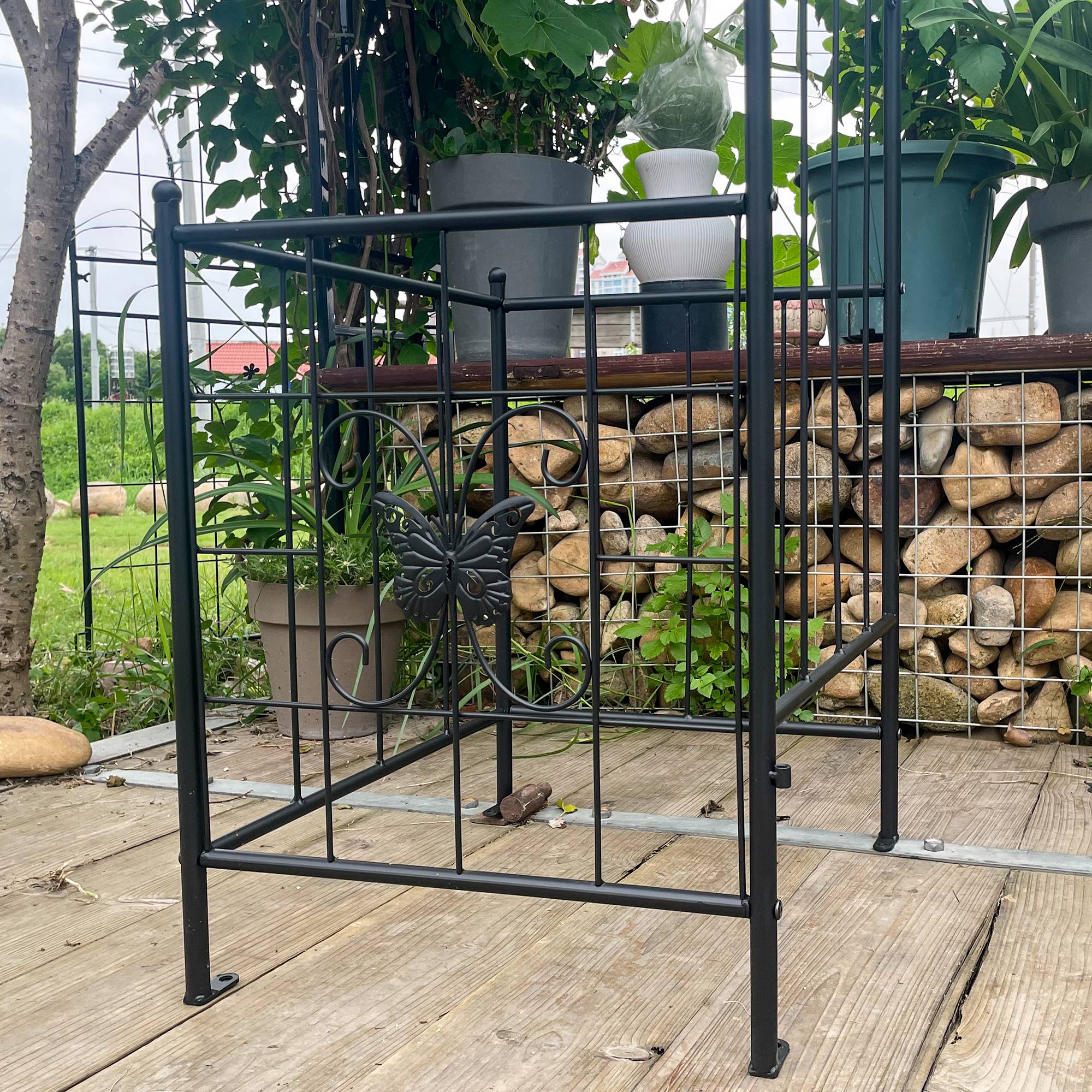 Arche jardin métal noir 202 x 50 x 218 cm - PANGIVO - Image 10