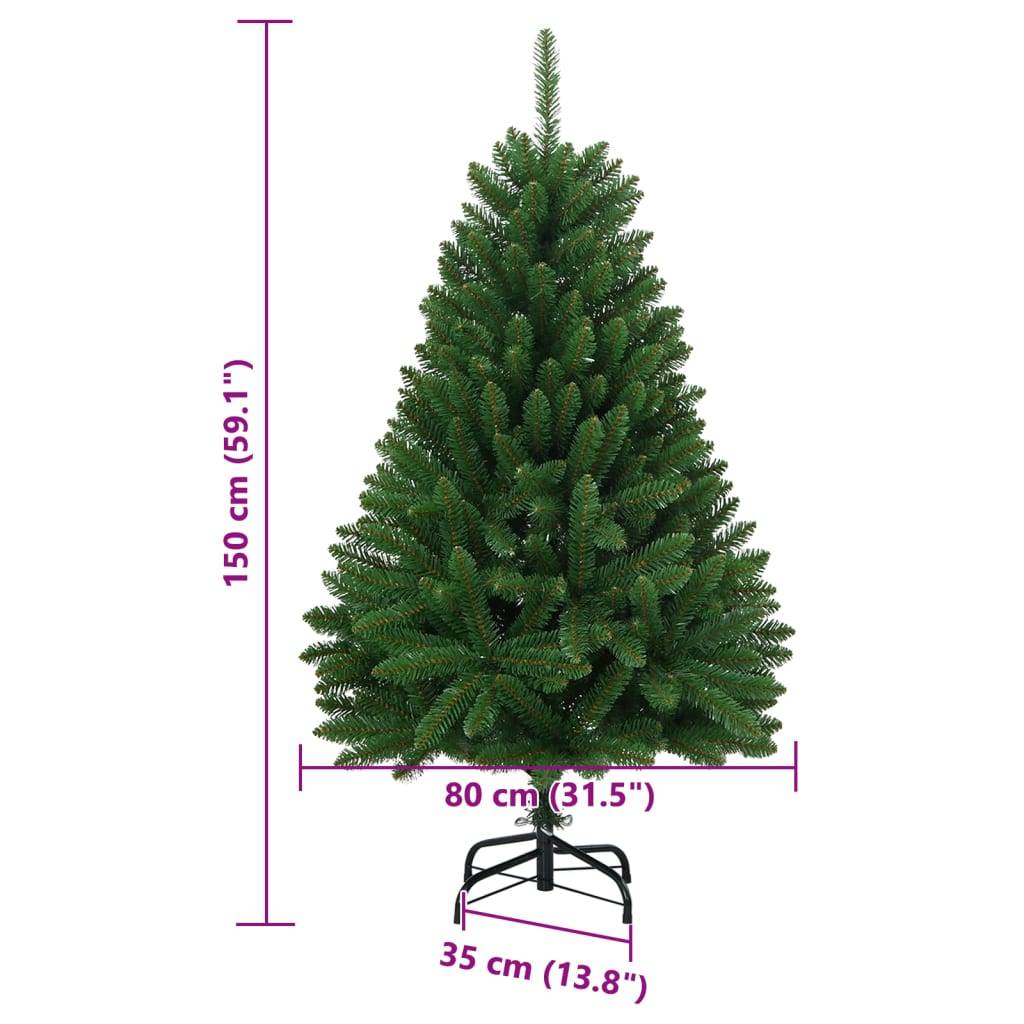 Sapin De Noël - Arbre de Noël artificiel à charnières avec support vert 150 cm - Image 8