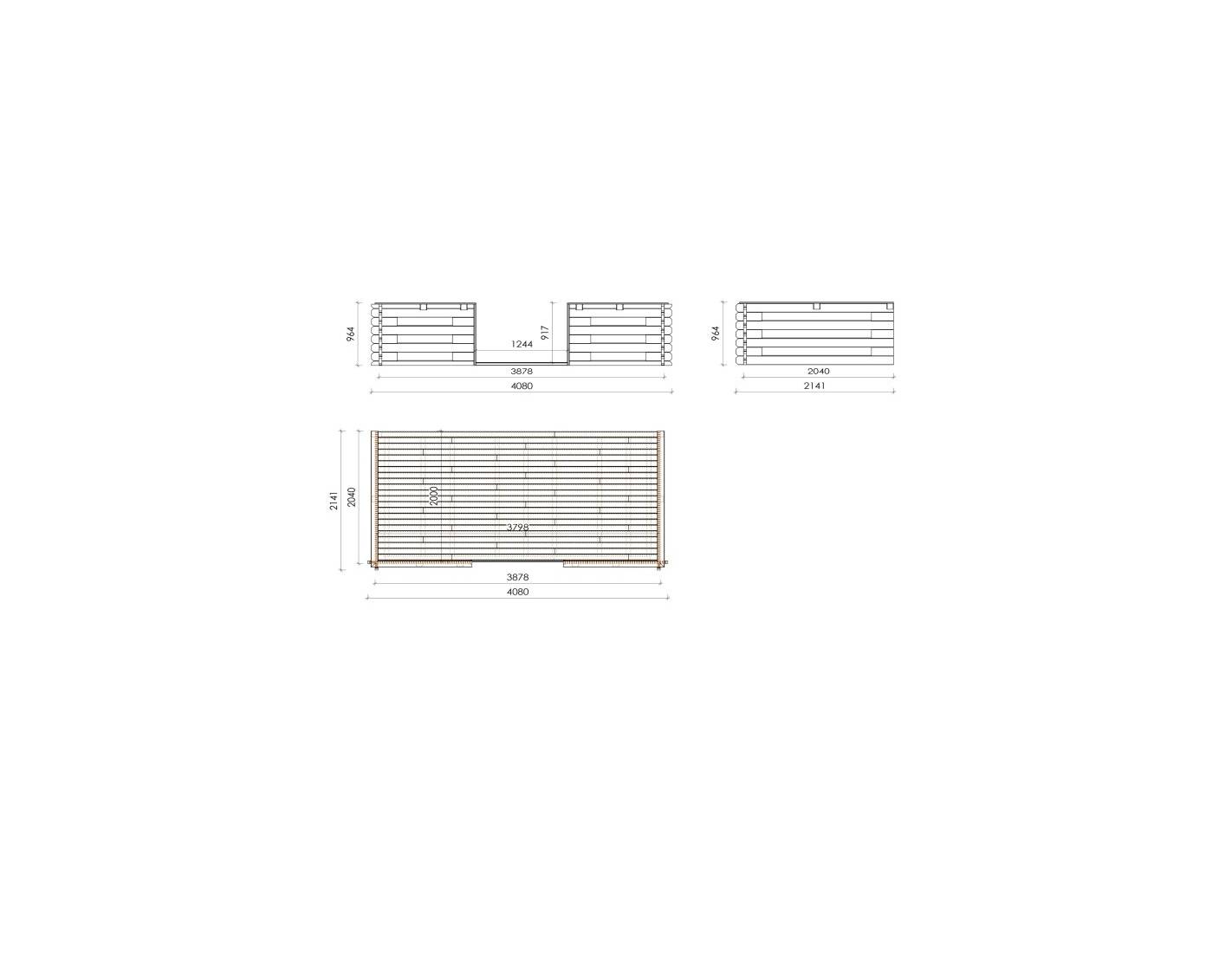 Altanka - Terrasse en bois avec balustrade pour abri en bois - 8m2 - 4m x 2m - couleur: naturel - DOM545 - ALTANKA - Image 2