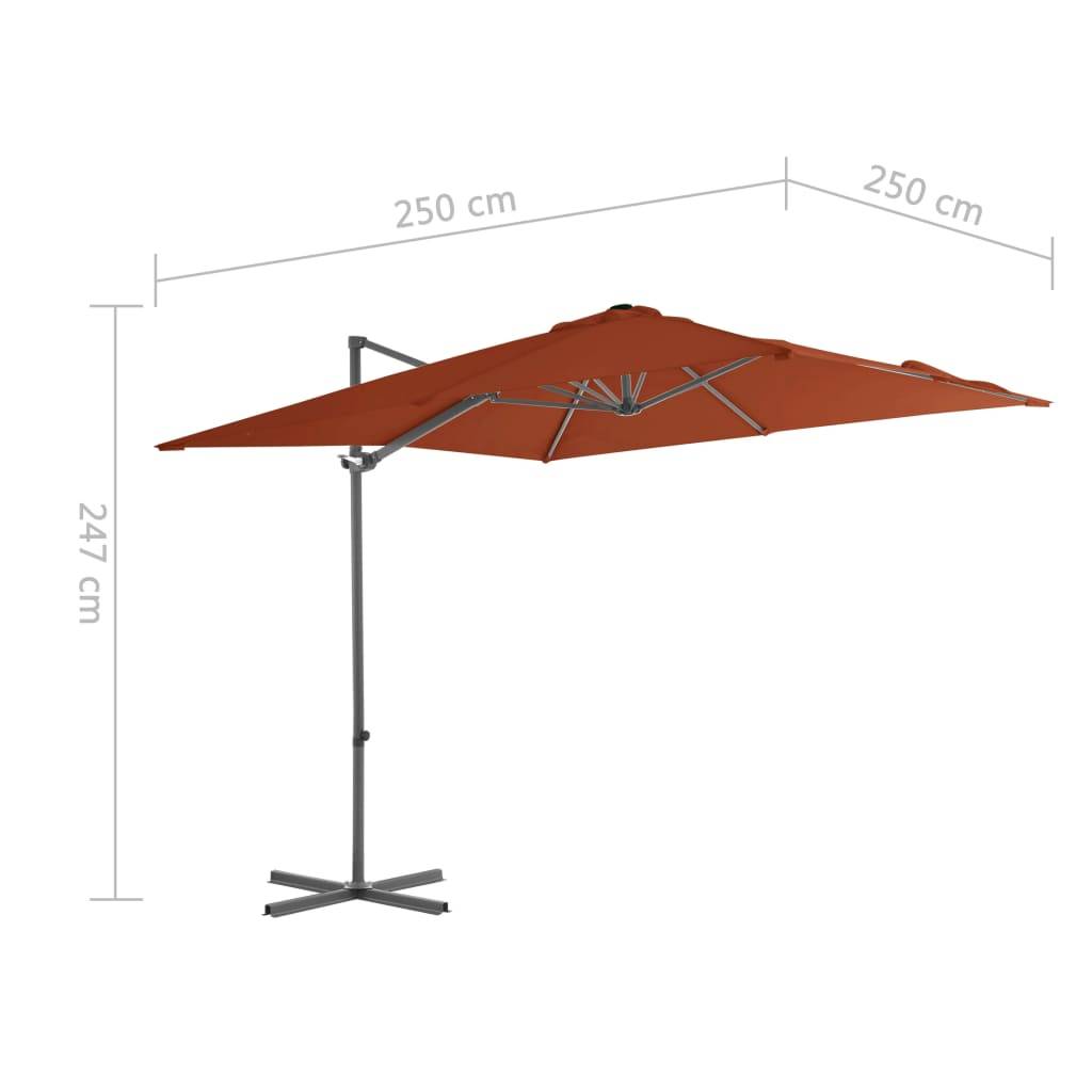 Helloshop26 - Parasol déporté avec mât en acier 250 x 250 cm orange - Image 8