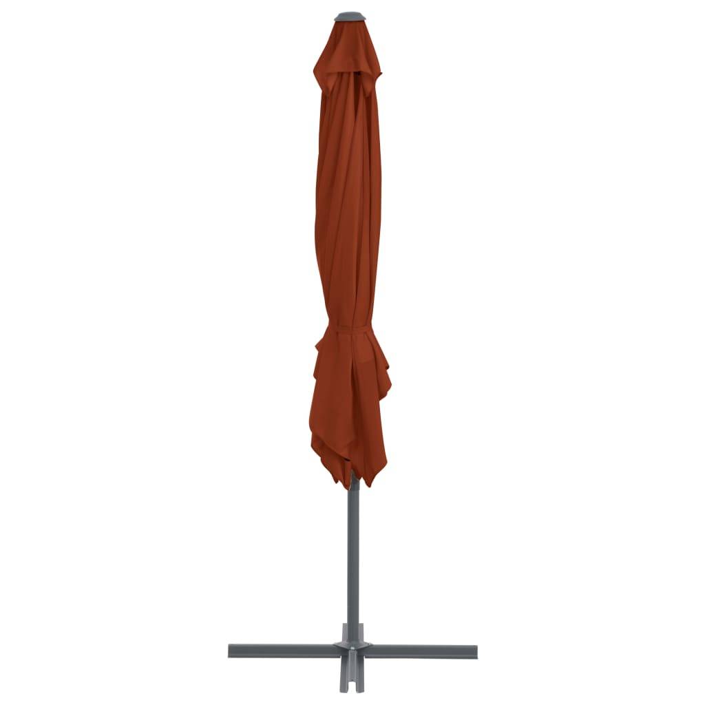 Helloshop26 - Parasol déporté avec mât en acier 250 x 250 cm orange - Image 4