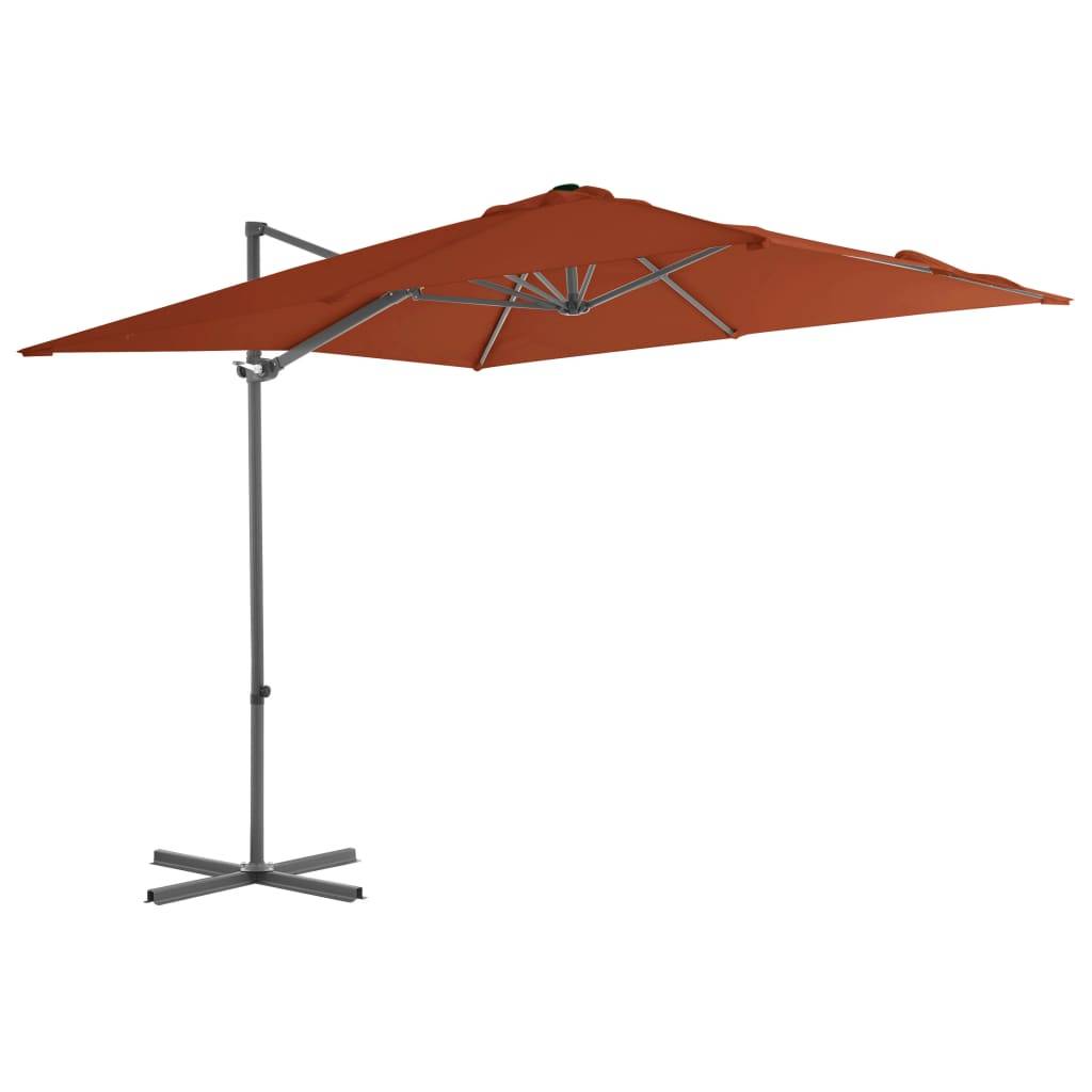 Helloshop26 - Parasol déporté avec mât en acier 250 x 250 cm orange - Image 1