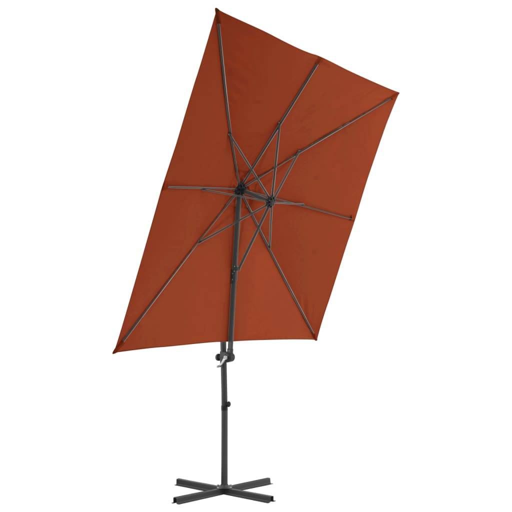 Helloshop26 - Parasol déporté avec mât en acier 250 x 250 cm orange - Image 3