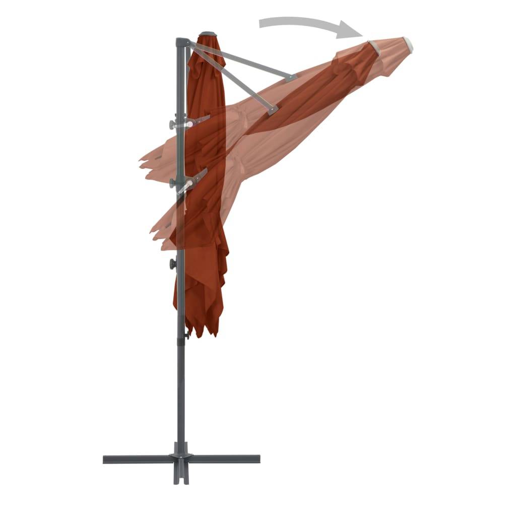 Helloshop26 - Parasol déporté avec mât en acier 250 x 250 cm orange - Image 5