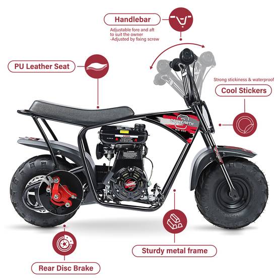0 - Oryxearth Mini Dirt Bike 105CC 4T Enfant - Moto TT EPA, 45km/h, 40kg (Rouge) - Image 8