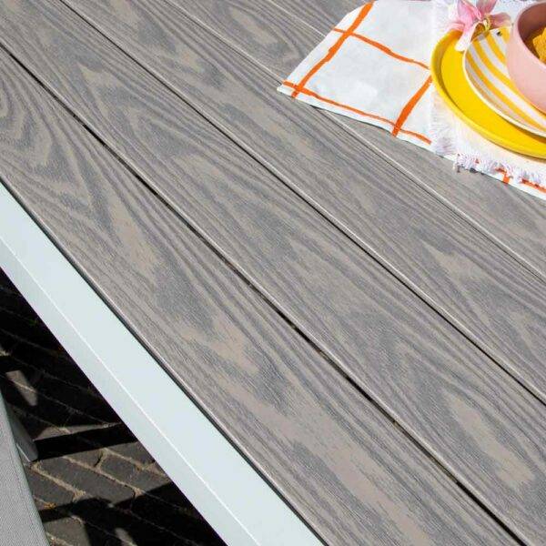 Wilsa Garden - Table de jardin aluminium 8/12 P extensible décors bois TULUM - Image 6