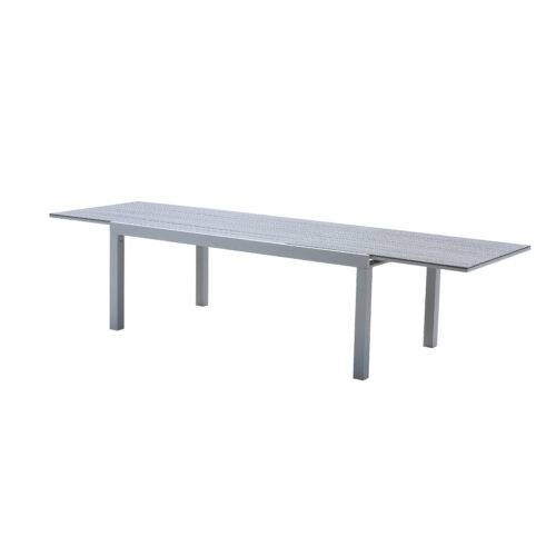 Wilsa Garden - Table de jardin aluminium 8/12 P extensible décors bois TULUM - Image 3