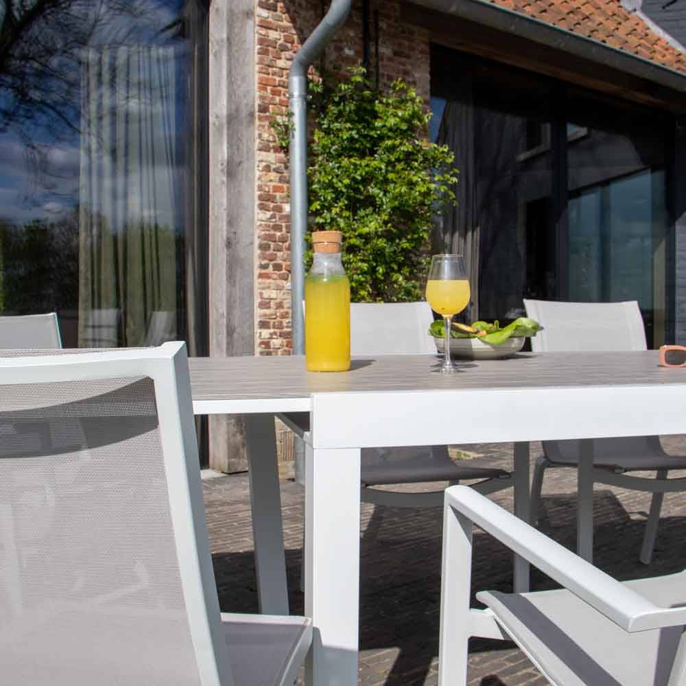 Wilsa Garden - Table de jardin aluminium 8/12 P extensible décors bois TULUM - Image 4