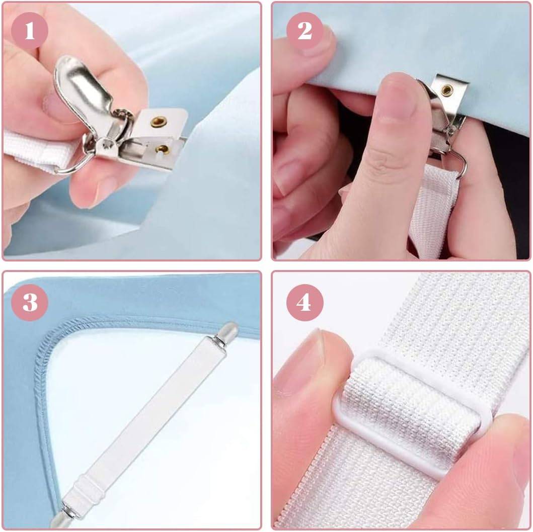Fixateur de Drap Réglable - Sangle Élastique Renforcée-Living123 - Image 3