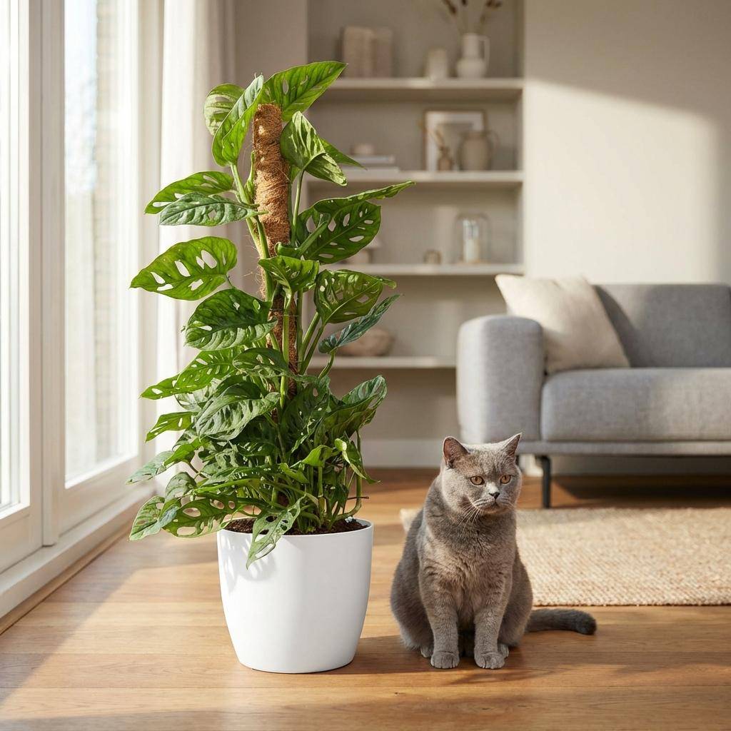 Monstera Andansonii - Monkey Mask avec tuteur coco - Pot de 19cm - Hauteur 90cm - Blanc - Plantes d'intérieur - Image 3