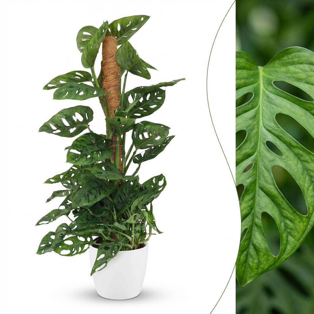 Monstera Andansonii - Monkey Mask avec tuteur coco - Pot de 19cm - Hauteur 90cm - Blanc - Plantes d'intérieur - Image 2