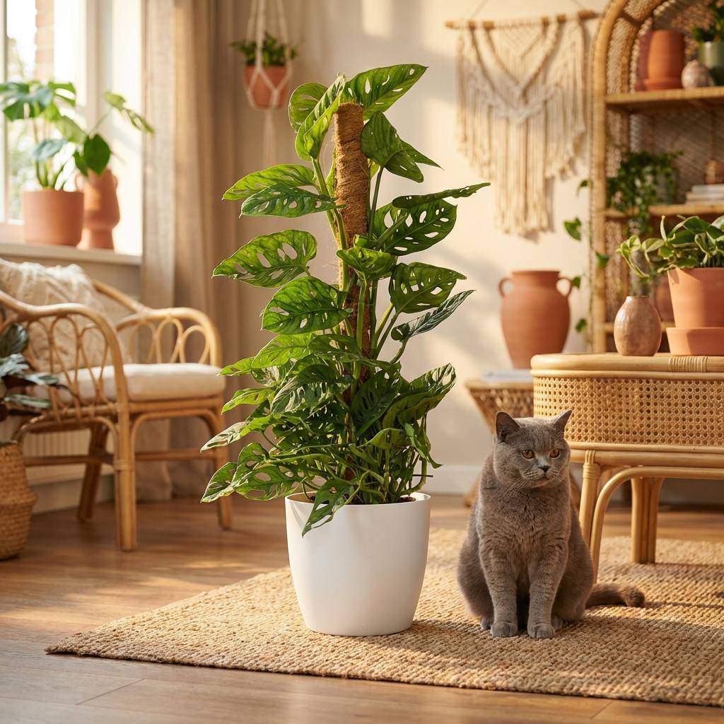 Monstera Andansonii - Monkey Mask avec tuteur coco - Pot de 19cm - Hauteur 90cm - Blanc - Plantes d'intérieur - Image 4