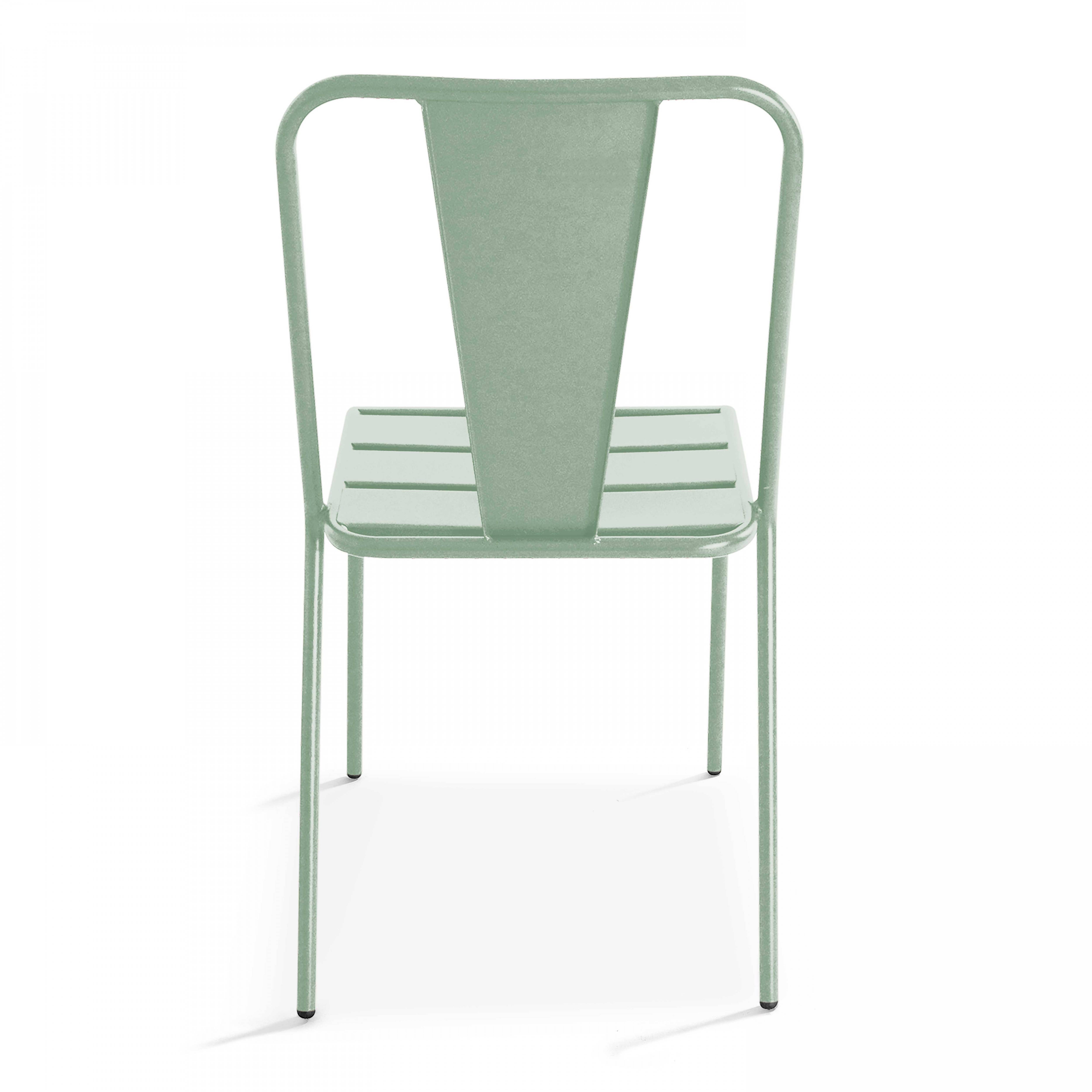 Oviala - Chaise de jardin en métal vert sauge Dieppe - Oviala - Image 5