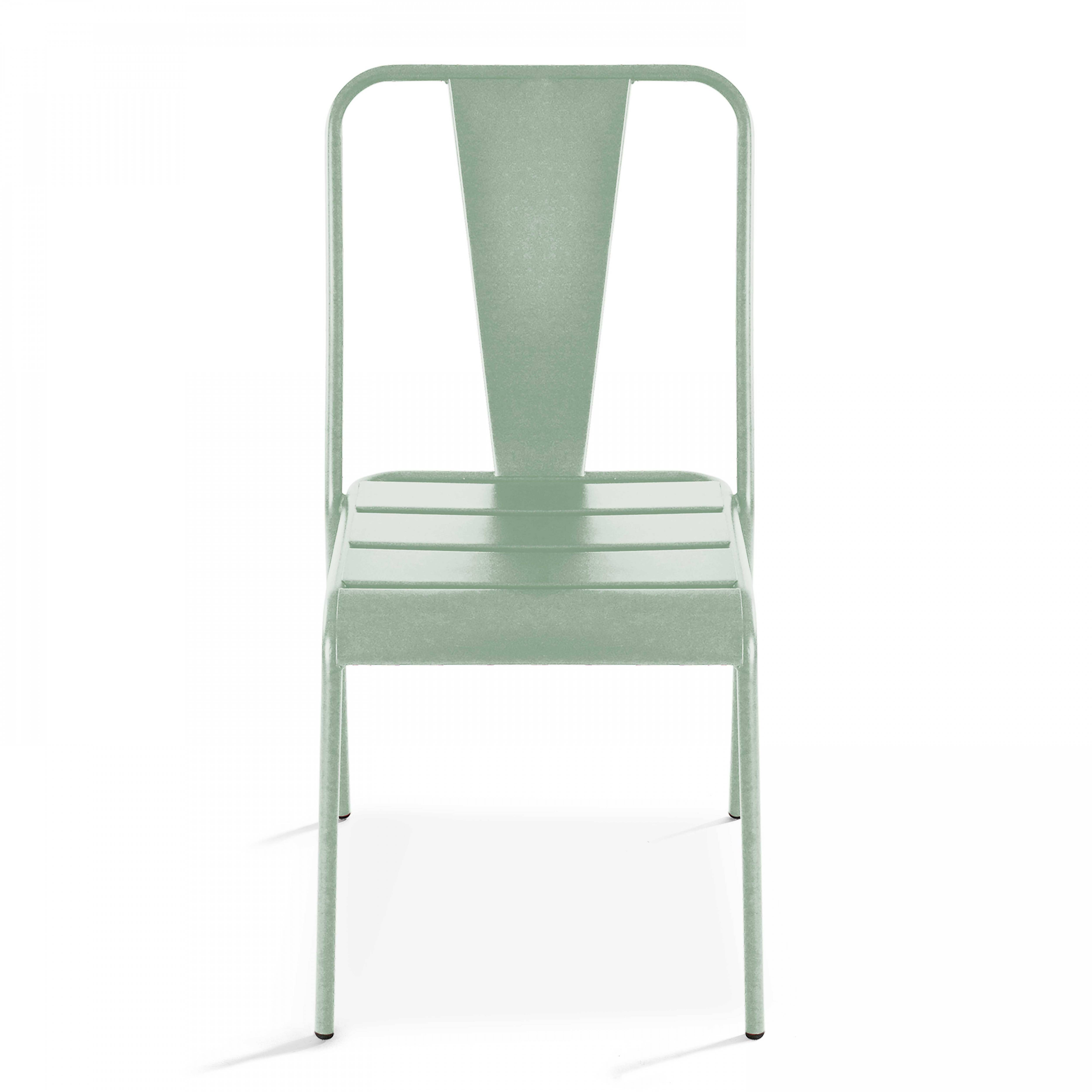 Oviala - Chaise de jardin en métal vert sauge Dieppe - Oviala - Image 4