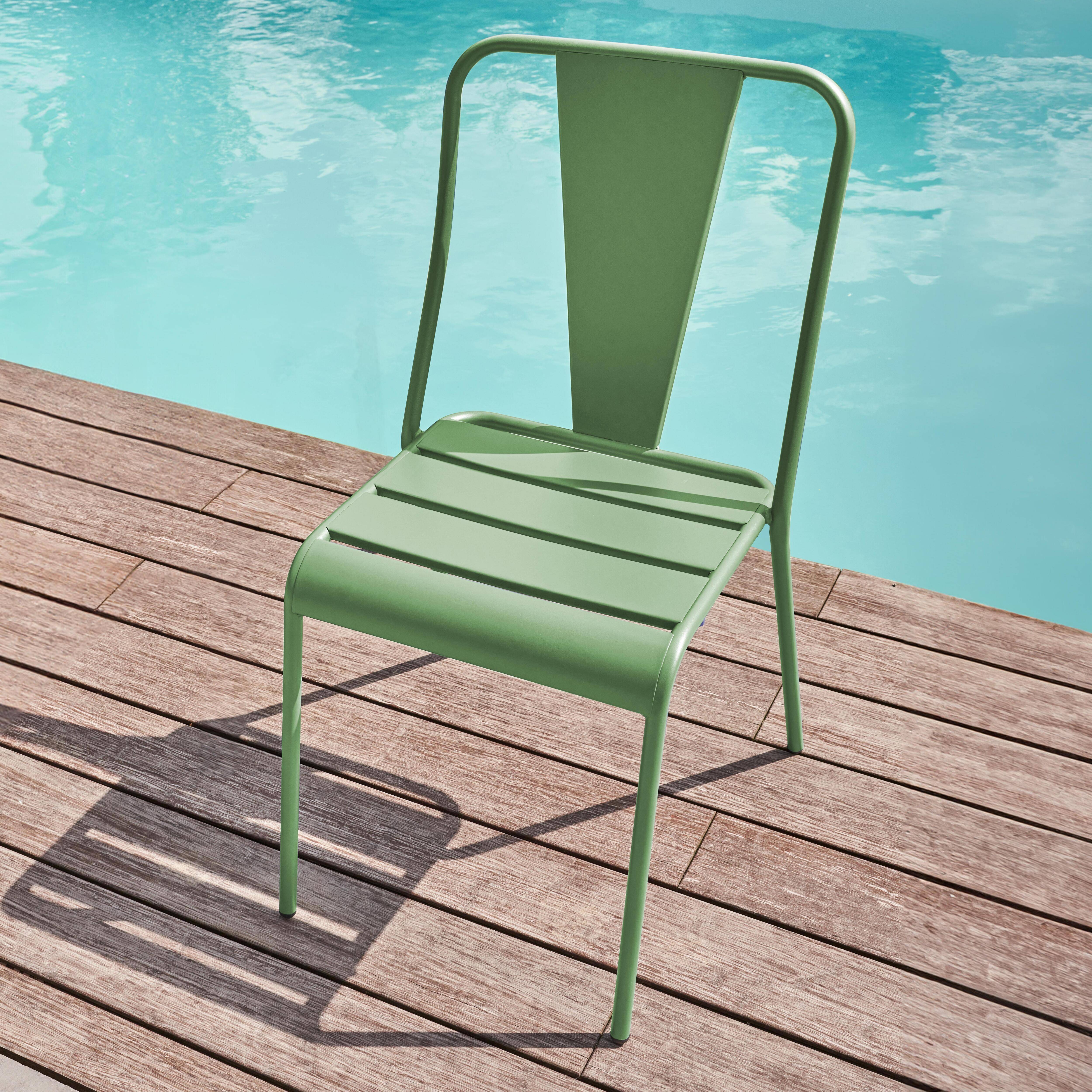 Oviala - Chaise de jardin en métal vert sauge Dieppe - Oviala - Image 2