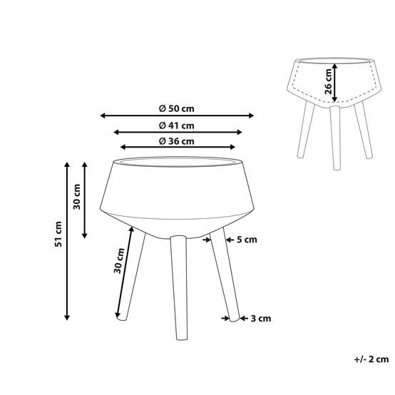Cache-pot d'extérieur Fibre d'argile Doré VARDIANI - Beliani - Image 2