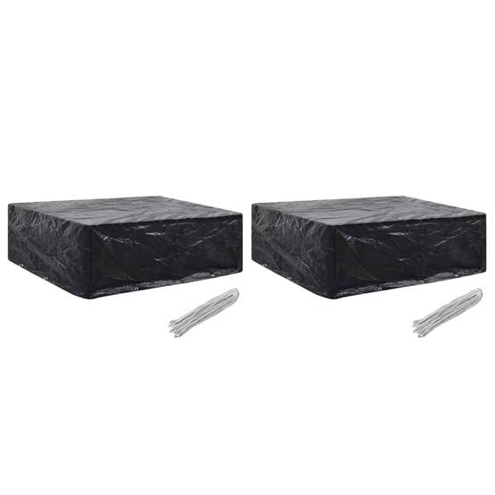 Lot de 2 Bâches Mobilier Extérieur PE Résistante aux UV pour Table et Chaises Noir 250x210x90 cm – ComfortXL Outdoor Living - Image 1