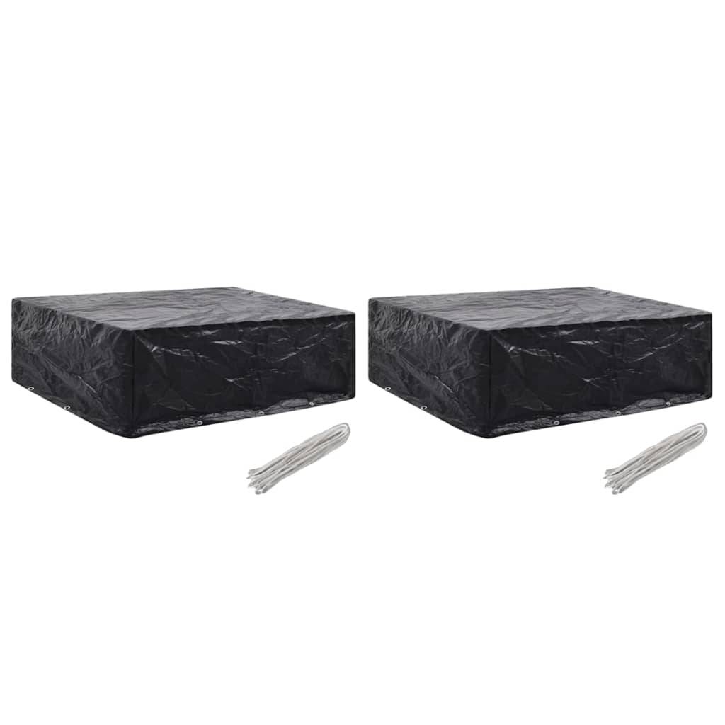 Lot de 2 Bâches Mobilier Extérieur PE Résistante aux UV pour Table et Chaises Noir 250x210x90 cm – ComfortXL Outdoor Living - Image 1
