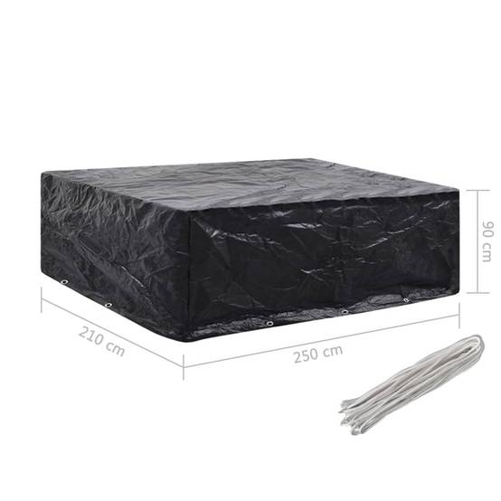 Lot de 2 Bâches Mobilier Extérieur PE Résistante aux UV pour Table et Chaises Noir 250x210x90 cm – ComfortXL Outdoor Living - Image 7