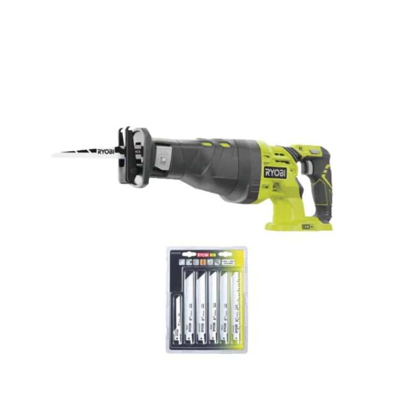 Ryobi - Pack RYOBI Scie sabre 18V One+ R18RS-0 - Lot de 6 lames universelles - bois et métal 100/152mm - RAK06RB