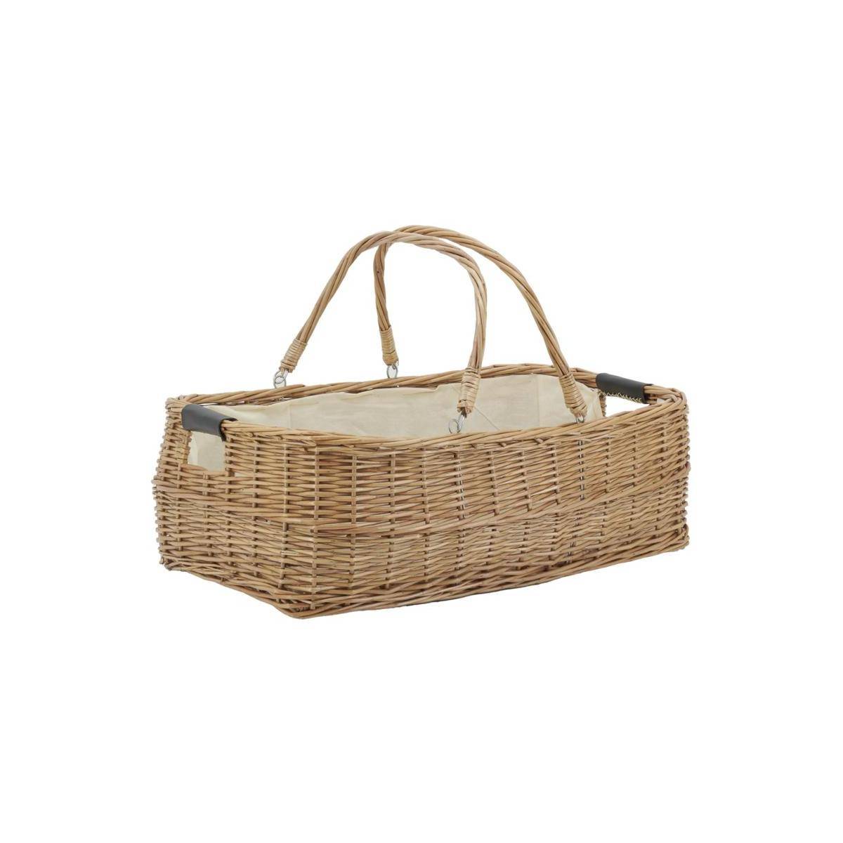 Aubry Gaspard - Grand panier rectangulaire en osier et coton - Image 1