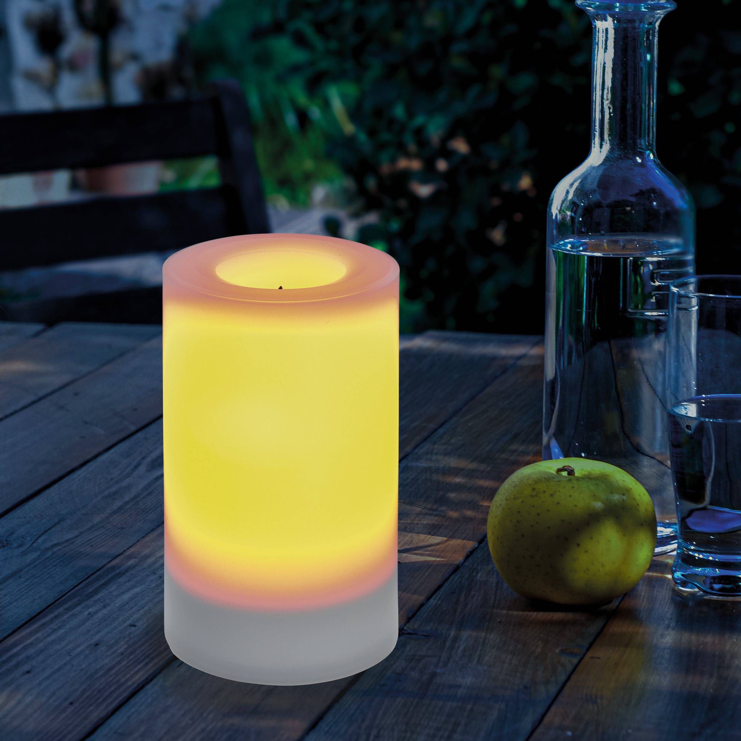 esotec - Bougie solaire LED Mila 7,5x12cm Lumière vacillante Lumière de bougie résistante aux intempéries 102232 - Image 5
