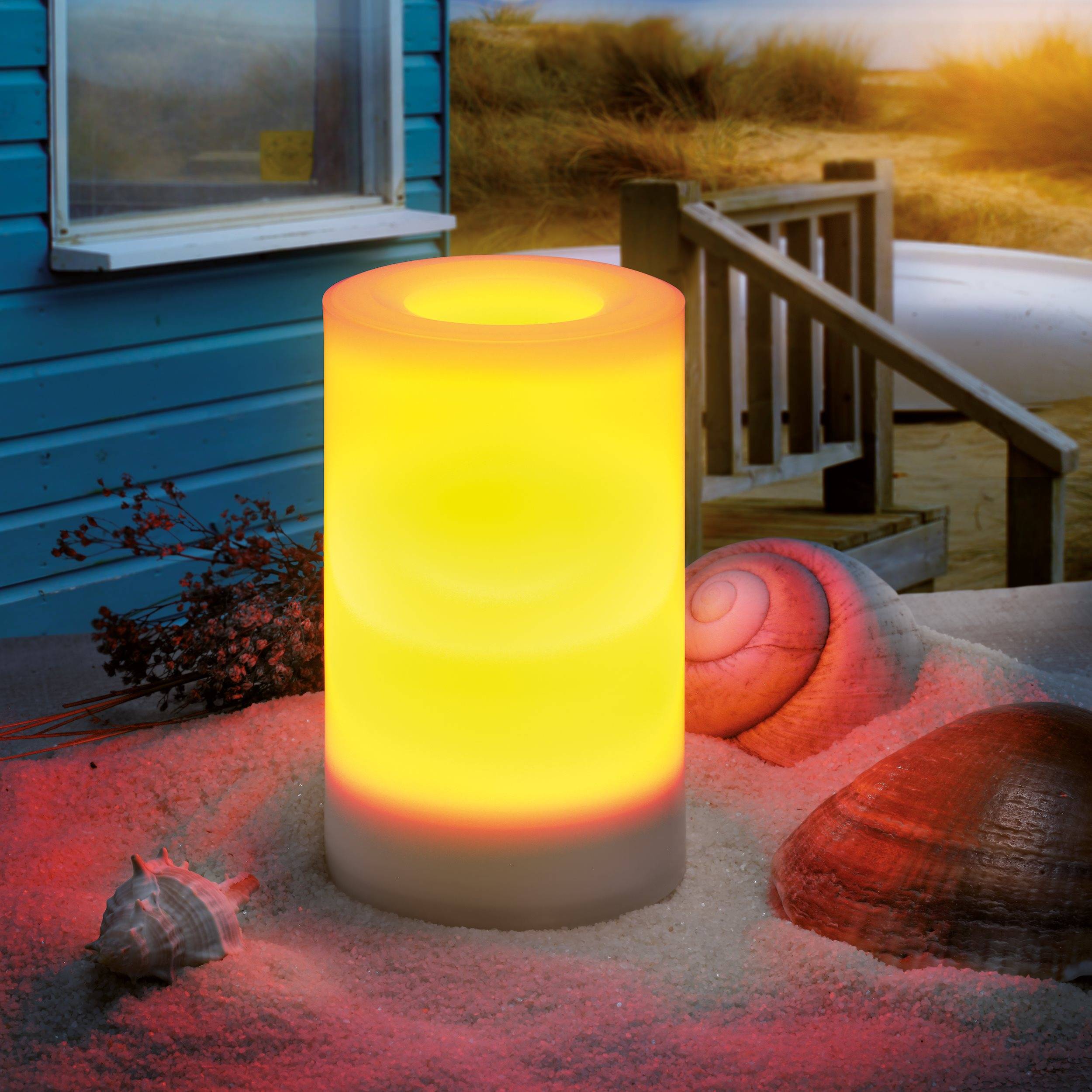 esotec - Bougie solaire LED Mila 7,5x12cm Lumière vacillante Lumière de bougie résistante aux intempéries 102232 - Image 1