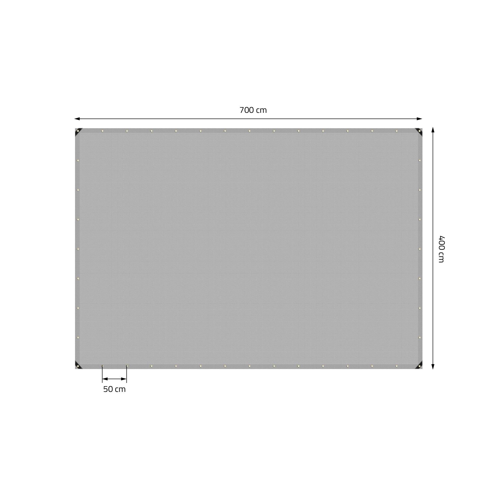Ecd-Germany - Bâche de Protection Premium avec Œillets + 10 Crochets, 4x7m 28m², 650g/m², Grise, Tissu PVC, Indéchirable, Imperméable - Image 5