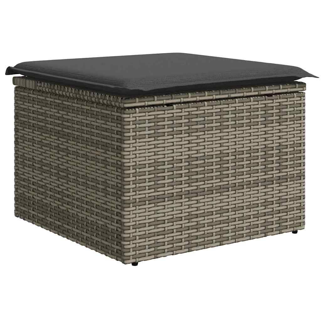 Salon de jardin modulable 6 pcs 5 places en polyrotin avec table et coussins Gris – ComfortXL Outdoor Living - Image 6