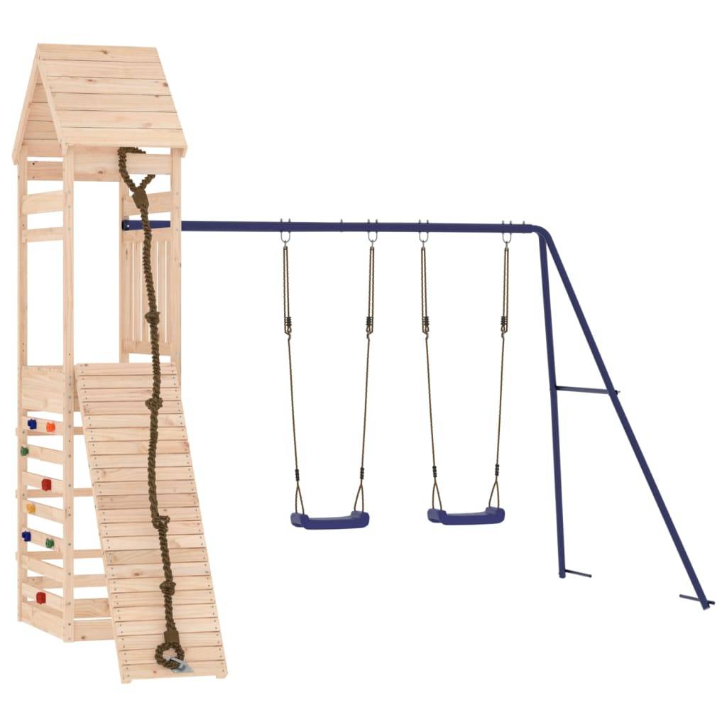 Helloshop26 - Aire de jeux d'extérieur balançoires toboggan portiques robuste jeux jardin 316 x 257 x 264 cm bois de pin massif - Image 2